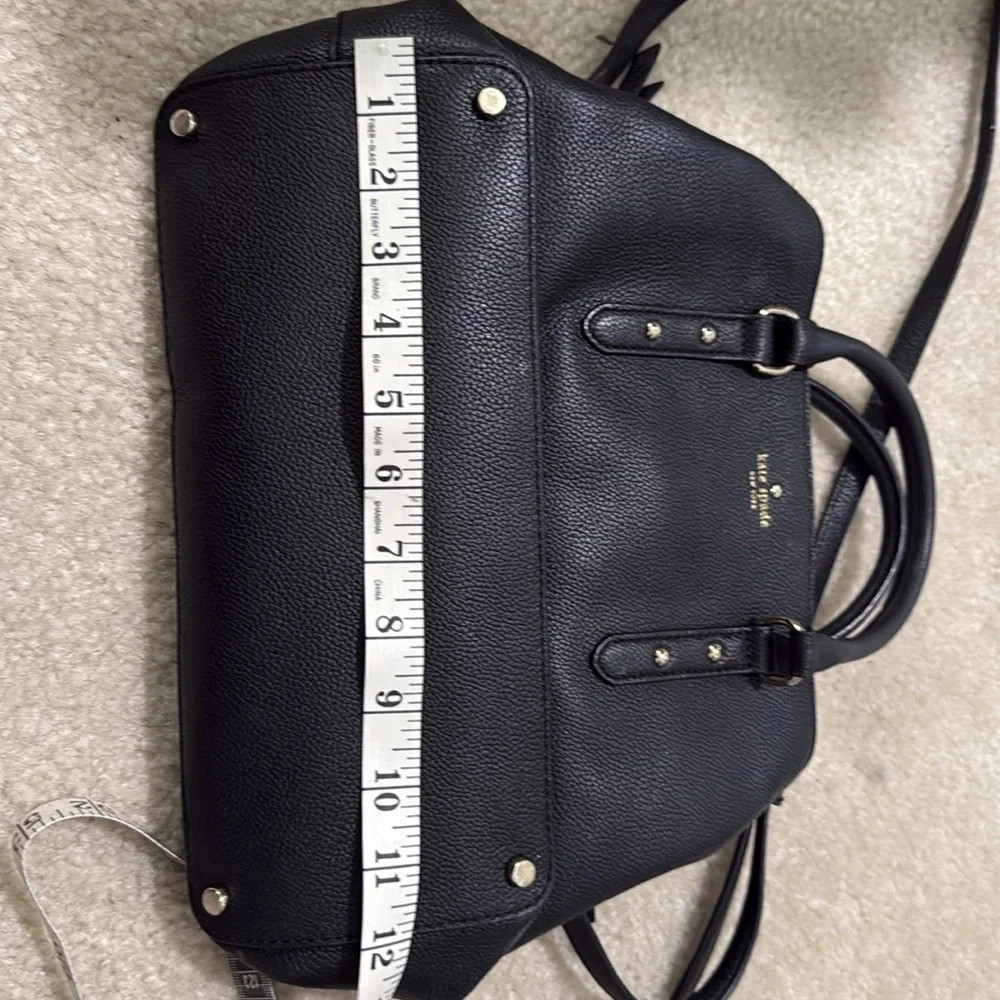 🖤 Kate Spade Black Leather Tote Bag Crossbody Handles 🖤 - Picture 8 of 10